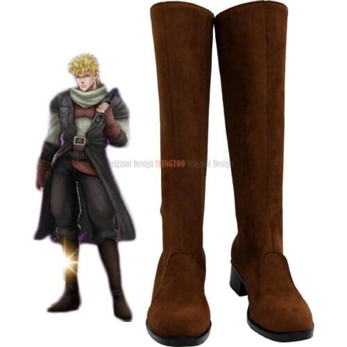 JOJO Caesar Brown Shoes Cosplay JoJos Bizarre Adventure Young Caesar Anthonio Zeppeli Cosplay Boots Leather Shoes Custom Made