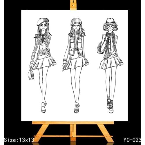 ZhuoAng Fashion woman Clear Stamps/Card Making Holiday decorations For scrapbooking Transparent stamps 13*13cm