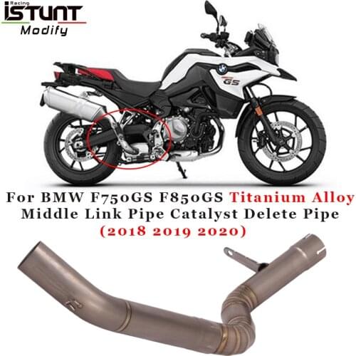 Motorcycle Exhaust Modified Titanium alloy Middle Link Pipe Catalyst Delete Pipe For BMW F750GS F850GS F 850 GS 2018 2019 2020