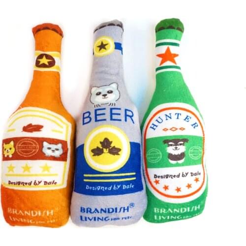 Pet dog sound beer plush toys, puppy puppies cleaning teeth, biting training, barking creative toys, pet supplies accessories