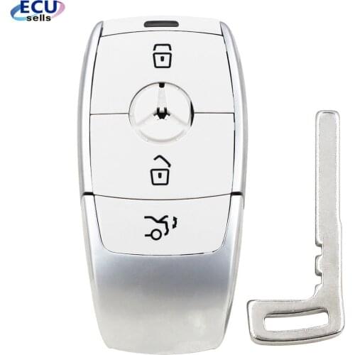 Luxury 3 Button Smart Remote Key Case shell for Mercedes C200L E300L S320 GLC 3 color for choose - White Color with Logo