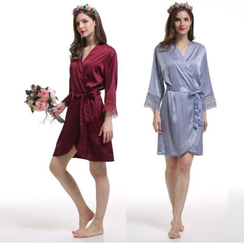 Silky bridesmaid robes ,new Lace Robe, Satin Lace Bride Robe,Bridesmaid Gifts ,wedding party robe, women robe J400F