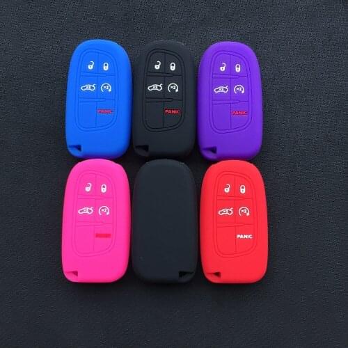 Silicone car key cover case for Jeep Cherokee DODGE RAM Durango Chrysler 5button key