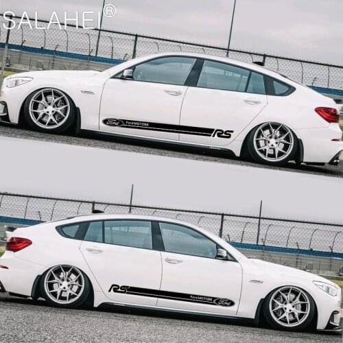 Sports Racing Stripe Car Body Door Side Stickers Decals Decoration For Ford Escape Kuga Mondeo Ecosport Fiesta Focus2 3 Fusion