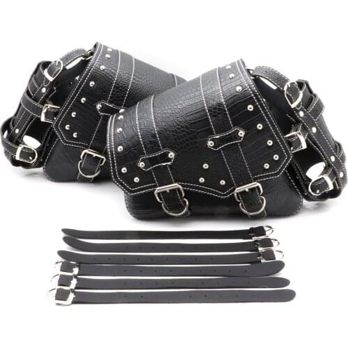 Motorcycle Saddle Bag Leather PU Storage Tool Bag for Harley Sportster XL883 XL1200 For Yamaha Left/Right Side