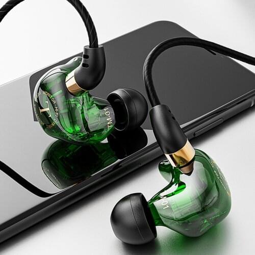 TM-01 3.5mm Wired Earphone Ear Stereo Multi-function HiFi In-ear Sport Headset Noise Cancelling Earbuds for Jogging