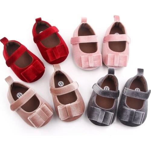0-18M Baby Girls Spring Autumn Shoes Bow Knot Solid First Walker Soft Sole Shoes Newborn Infant Toddler Girls Princess Shoes