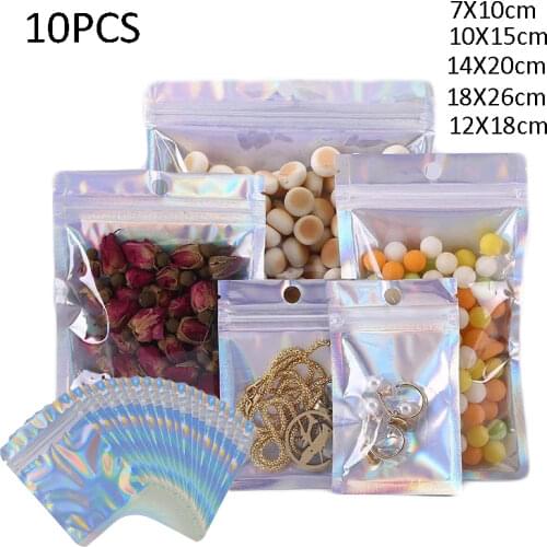 Eyelashe Package In Bulk Holographic Laser Zip Bag Necklace Storage Custom Brand Logo Sticker Wholesale Idea Gift Packaging