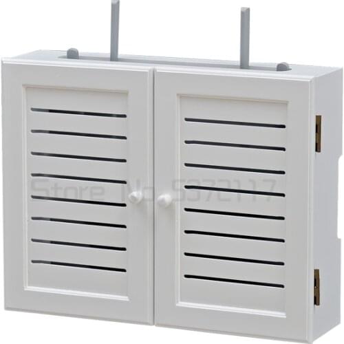 No hole wireless router storage box wall mounted WiFi information multimedia decoration shelter box set top box shelf