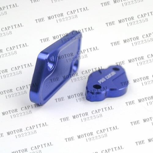 CNC Blue Front & Rear Brake Reservoir Fluid Cover Cap Fit YZ125 YZ250 YZ250F YZ450F YZ250FX YZ250X Motorcycle Dirt Bike