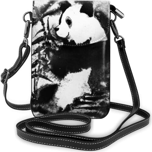 Panda Print PU Leather Change Bag Women Small Crossbody Shoulder Bag Mobile Phone Pouch Handbag Female Bolso Messenger Bags