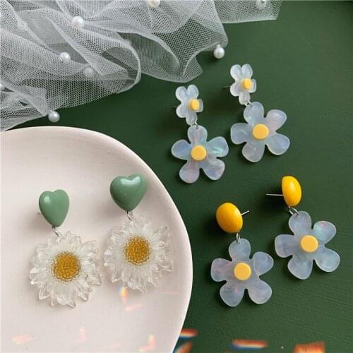 3 pattern Design Fashion Acrylic flower earrings Women earrings Party Accessory