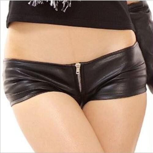1pcs Womens Sexy PU leather shorts Summer New Fashion leather zipper super shorts Ladies Skinny low waist short pants Girls