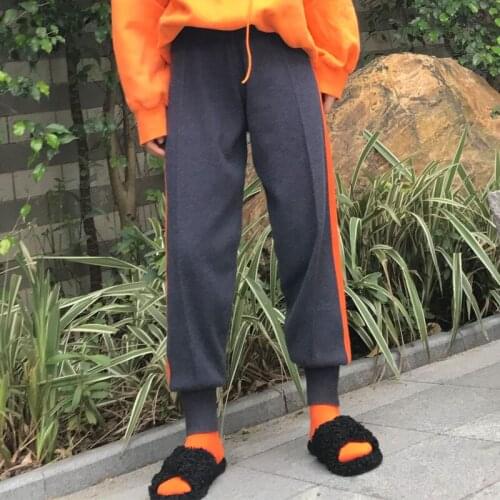 Spot Japanese style 2020 winter new thickened grandma pants warm and thin knit pants women fat mm