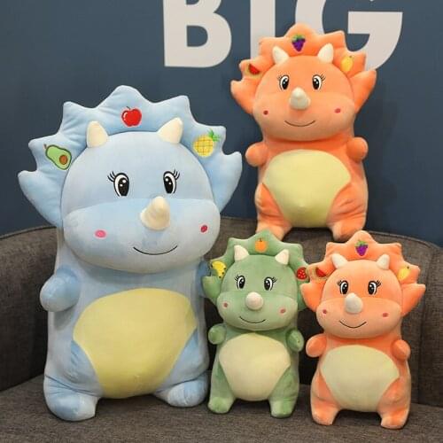 1pc 30/40/55cm Cute Standing Plush Triceratops Dinosaur Plush Toys Cartoon Animal Dino Pillow Dolls Children Stuffed Toy Gift