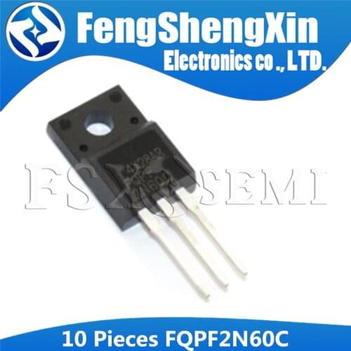 10pcs/lot FQPF2N60C TO-220F FQPF2N60 2N60C 2N60 N-Channel MOSFET TO220F