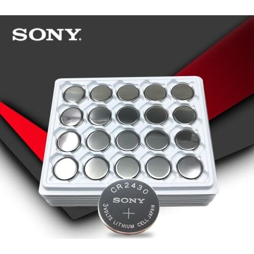 20pc/lot Sony 100% Original CR2430 CR 2430 3V Lithium Button Cell Battery Coin Batteries For Watches,clocks,hearing aids
