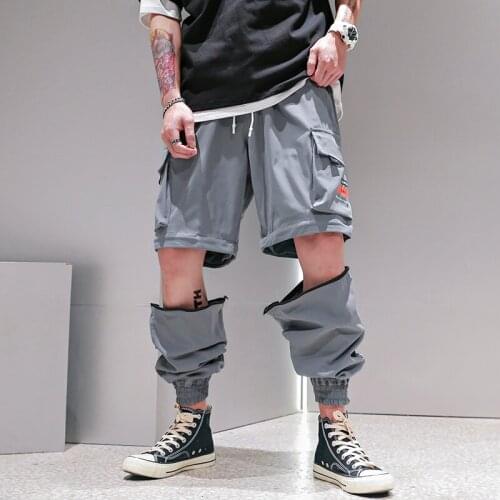2020 detachable overalls mens fashion Pai Jiufen pants mens summer thin Korean version loose