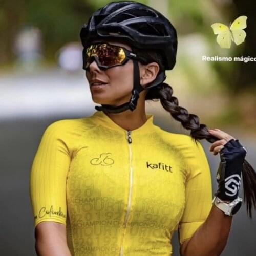 2020yellow Womens clothes cycling sets Triathlon suit Short Sleeve skinsuit Sets Skinsuit Maillot Ropa Ciclismo MTB jumpsuit