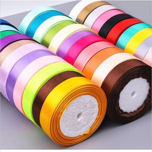 25Yards /Roll 10mm Satin Ribbons DIY Handmade Gift Crafts Sewing Accessories Scrapbooking Material