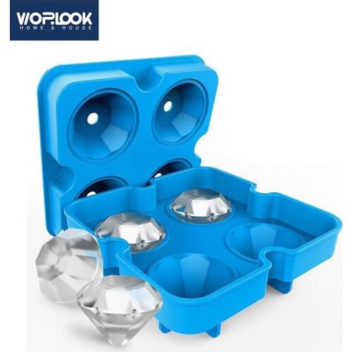 4 Even Grid Silicone Ice Hockey Mold Consecutive Tray Creative Ball Shaped Ice Cube Cake Mold Fruit Popsicle Ice Cream Maker