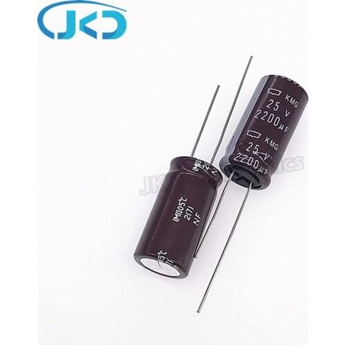 5pcs/Lot 2200UF 25V Japan NCC KMG Series 12.5*25mm Low ESR Long Life 25V2200UF Aluminum Electrolytic Capacitor