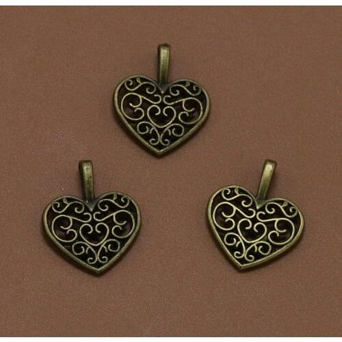 50PCS/LOT silver plated Jewelry Pendant Fine Fashion Cute Heart Center Necklace Pendants Metal Craft MX 003