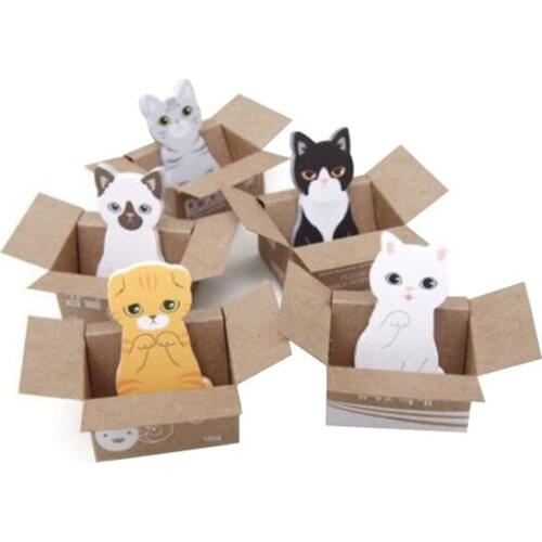 50pack/lot Kawaii Cartoon Cat Memo Pad Sticky Notes Sticker Notes Gift for Student Scrapbooking Writing