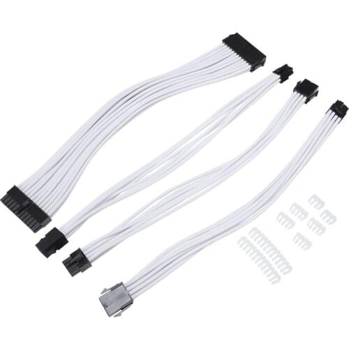 Basic Extension Cable Kit; 1Pcs Atx 24Pin/Eps 4+4Pin/Pci-E 8Pin/Pci-E 6Pin Power Extension Cable
