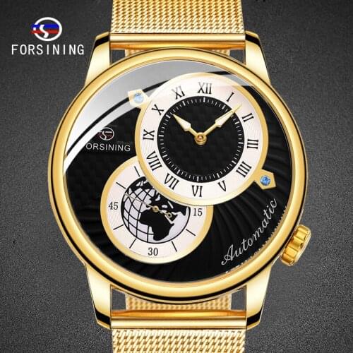 Business Automatic Men Watch Luxury Watches Male Clock Mesh Belt Skeleton Mechanical Mans Wristwatches Relogio Masculino