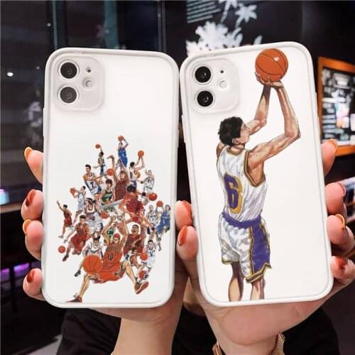 Slam Dunk 1 Phone Case For iPhone 12 11 Mini Pro XR XS Max 7 8 Plus X Matte transparent White Cover