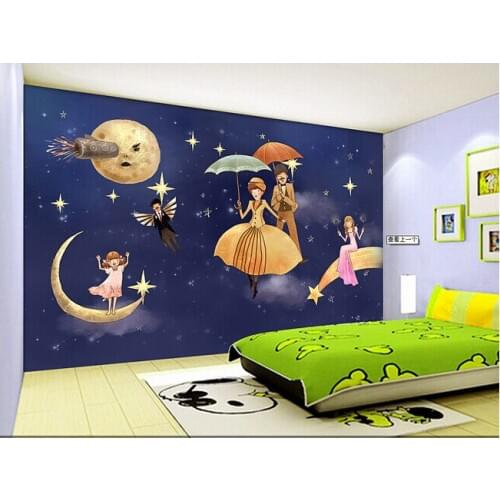 Custom children wallpaper, hand-drawn star universe for children room sofa TV wall paper DE parede vinyl which wallpaper