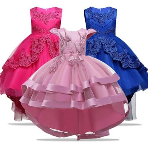 Kids Bridesmaid Flower Girls Wedding Dresses For Party Dress Summer Children Clothes Girls Princess Dress For Girls 8 10 12 Year