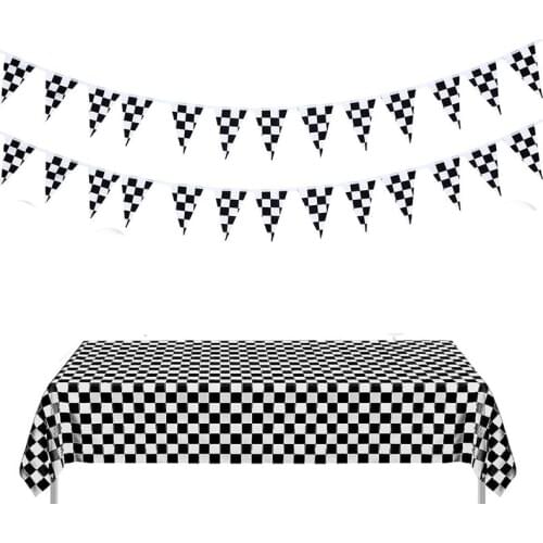 Black White Checkered Racing Banner balloon Kid Race Truck pinewood derby Hotwheels theme birthday Party baby shower decoration