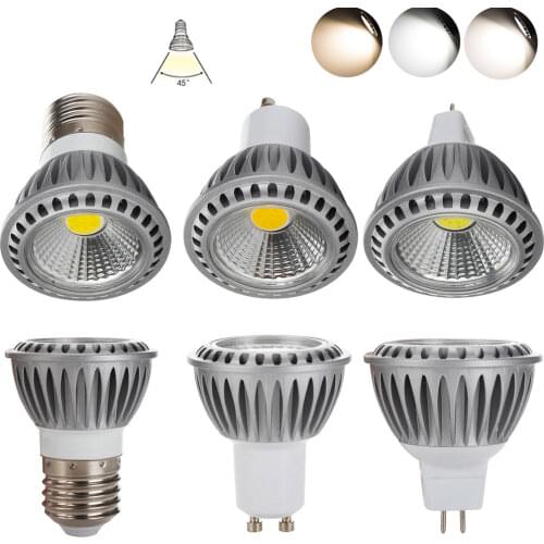 E27 GU10 MR16 15W LED COB Spotlight Bulbs Dimmable AC 110V/220V DC 12V Spotlights Home White Lamps Luminaire for Living Room