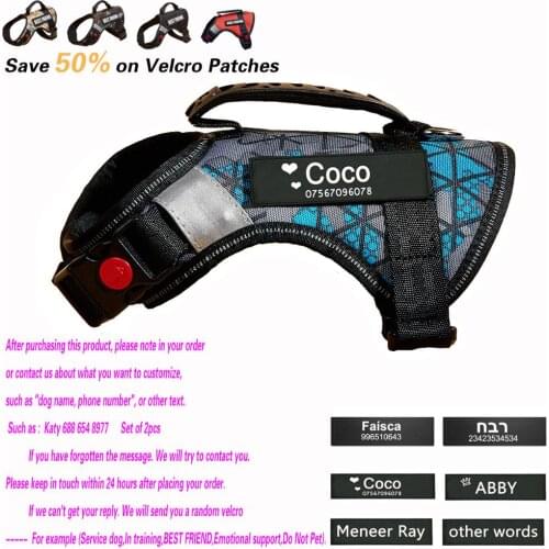 Choke Free Perfect Fit Soft Dog Harness with Custom tags Breathable Adjustable Pet Vest for Outdoor Working Small Dogs, Large