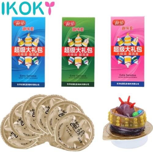 IKOKY 6pcs/set Safe Contraception Penis Sleeve G-Spot Vagina Random Color Sex Toys For Men Stimulating Spike Condom