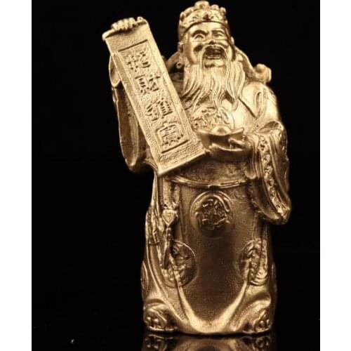 China brass god of wealth small crafts statue