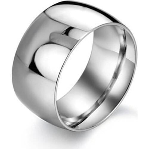MANGOSKY 12mm Width Stainless Steel Ring,Big Fashion Titanium Steel Ring,Wholesale Jewelry Supplier WTR04