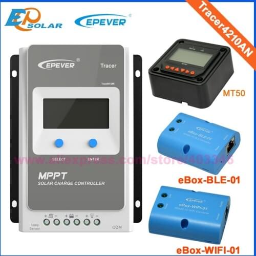 Tracer4210A solar charge controller with ebox WIFI module 40A 12V/24V MPPT solar charge controller for home solar power system