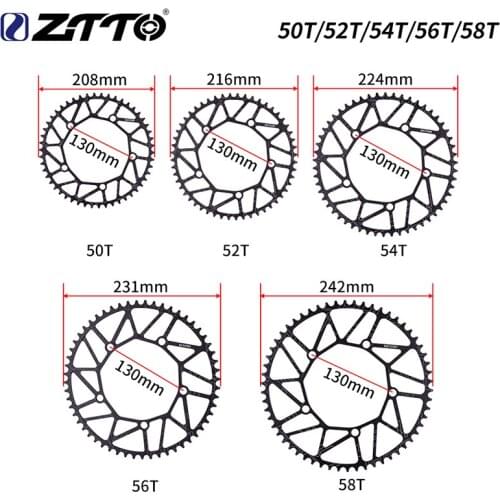 ZTTO 130 BCD Round Crankset ChainRing Ultralight Alloy BMX Narrow Wide Chainring Folding Bicycle Chainwheel 50T 52T 54T 56T 58T