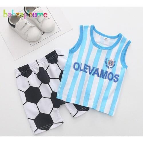 2Piece/Summer Children Clothes Casual Baby Boy Sport Suit Letter Sleeveless Cotton Vest+Shorts Toddler Boutique Outfits BC1043-1