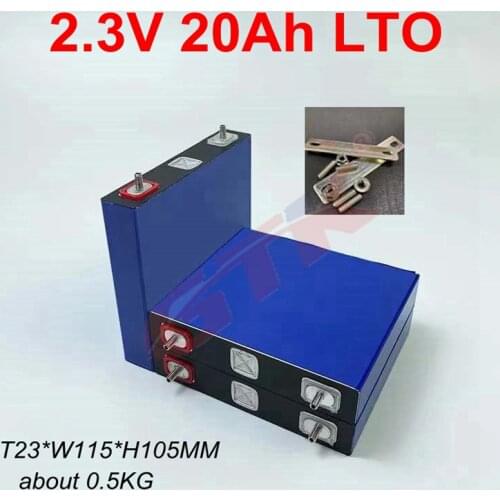 LTO 2.4V 20AH Lithium titanate battery 6C 120A discharge for diy 12v 36V 48V bus EV energy storage system car star boat EV