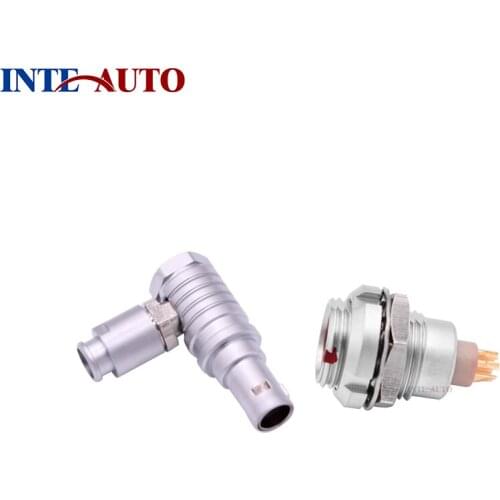 Multi pin Metal circular push pull connector, Elbow FTHG plug EZCG socket, 2,3,4,5,6,7,9 Solder pins