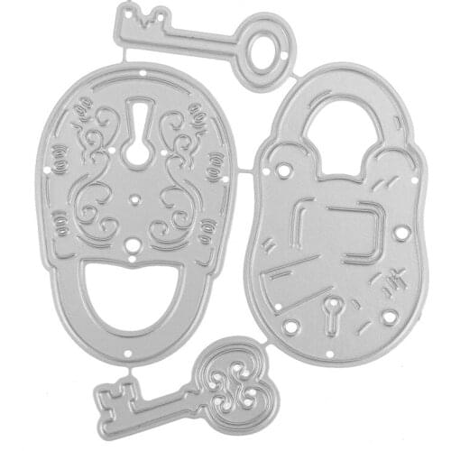 Lock Key Set Metal Cutting Dies Stencils for DIY Scrapbooking Decorative Crafts Supplies Embossing Paper Cards NewDiecut