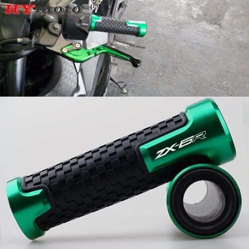 New Motorbike Handlebar Grip For KAWASAKI ZX-6R ZX6R 1995-2012 7/8''22MM Motorcycle CNC Aluminum Rubber Accessories Handle Grips