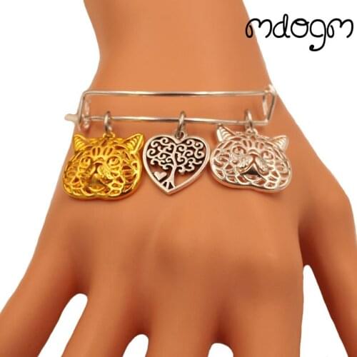 New Fashion Animal Bracelet Bangles Exotic Shorthair Cat Tree Of Life Love Alloy Metal Men Women Male Female Jewelry