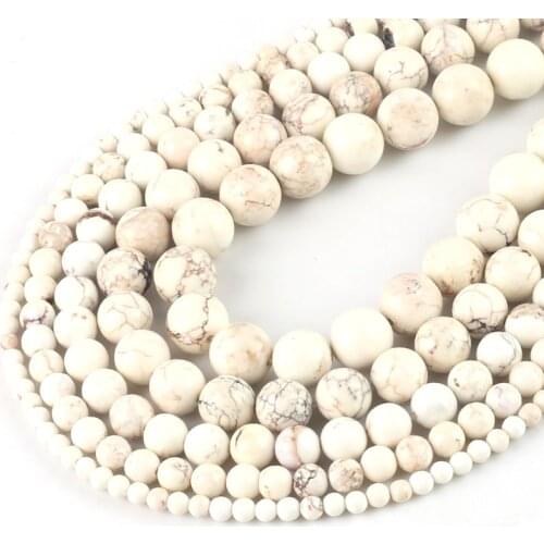 Wholesale Natural Mongolia Howlite Turquoises Round Loose Beads 4 6 8 10 12 Bracelet Fit Diy Charm Beads For Jewelry Making