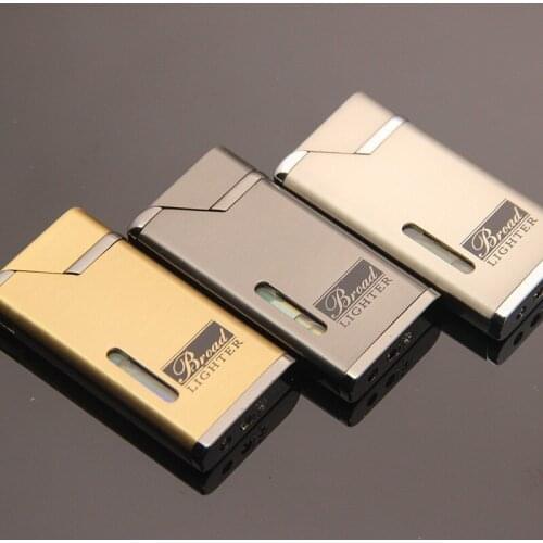 Personality Creative Ultra-Thin Turbo Butane Lighter Torch Metal Red Flame Windproof Gas Lighters Smoke Accessories Gift For Man