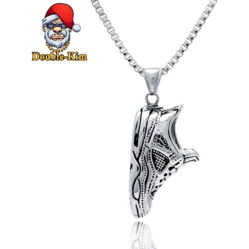 The AJ Shoes Necklace Men Hip-Hop Rock Street Culture Titanium Stainless Steel Classic Chain Necklace Fashion Man Jewelry